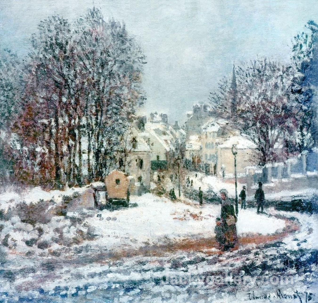The Grand Street Entering to Argenteuil, Winter by Claude Monet paintings reproduction - Click Image to Close